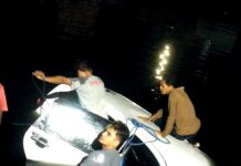 Mobil Putih Nyebur ke Kanal Tinumbu, Makassar