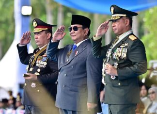 Presiden Prabowo Pimpin Upacara Peringatan ke-79 Hari Bhayangkara di Monas