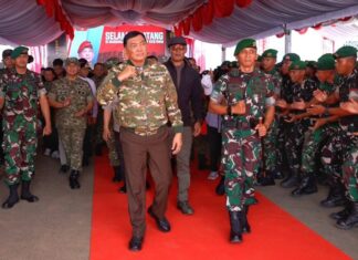 Menhan Sjafrie Sjamsoeddin Kunker ke Yonif TP 828/Banua Warani Mattone