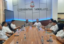 Kapolsek Tamalate Jalin Silaturahmi dengan Camat dan lurah se-Kecamatan Tamalate Makassar