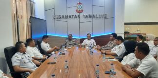 Kapolsek Tamalate Jalin Silaturahmi dengan Camat dan lurah se-Kecamatan Tamalate Makassar